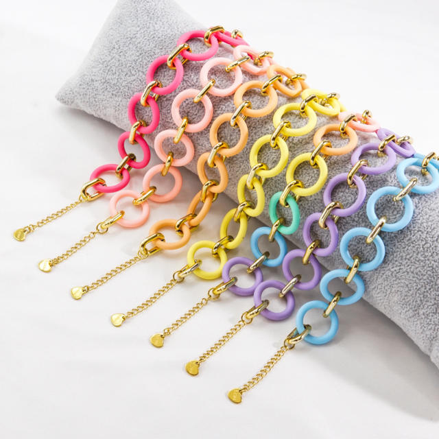 INS Y2K colorful acrylic chain bracelet for women