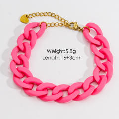 INS Y2K colorful acrylic cuban link chain bracelet