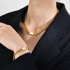 Chunky cuban link chain padlock heart stainless steel bracelet