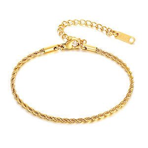 18K rope chain stainless steel bracelet