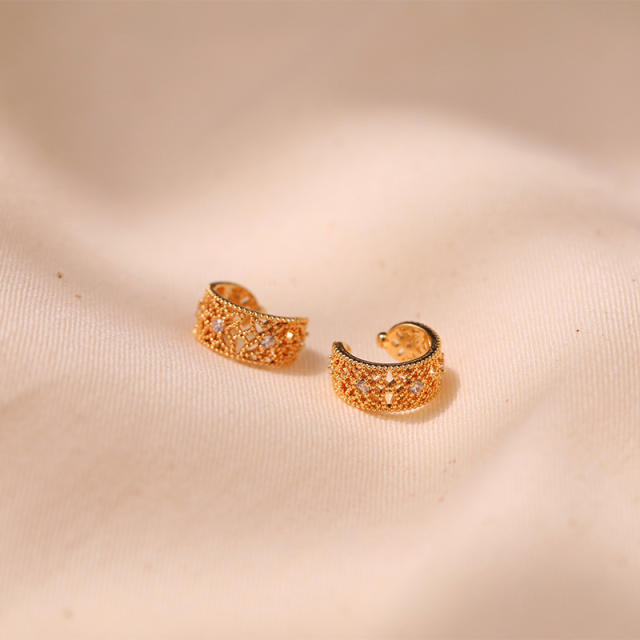 Luxury 18K gold plated copper ear cuff