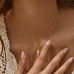Baroque pearl diamond heart angel wing pendant gold plated copper necklace