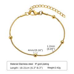 18K gold plated diamond heart dainty stainless steel bracelet