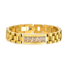 Chunky watch strap design stainless steel chain bracelet