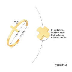 Concise knot cross geometric stainless steel cuff bangle