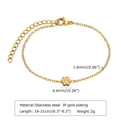 18K gold plated diamond heart dainty stainless steel bracelet