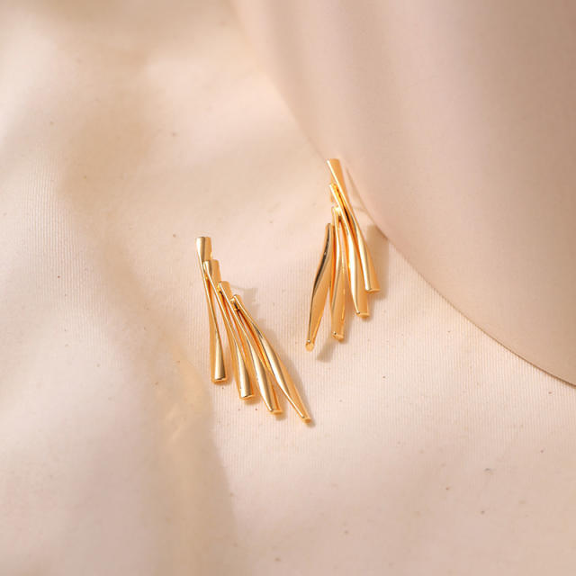 925 needle gold plated copper geometric earrings