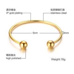 Concise knot cross geometric stainless steel cuff bangle