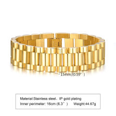 Chunky watch strap design stainless steel chain bracelet