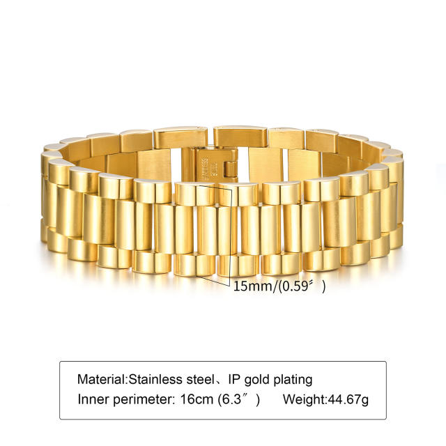 Chunky watch strap design stainless steel chain bracelet