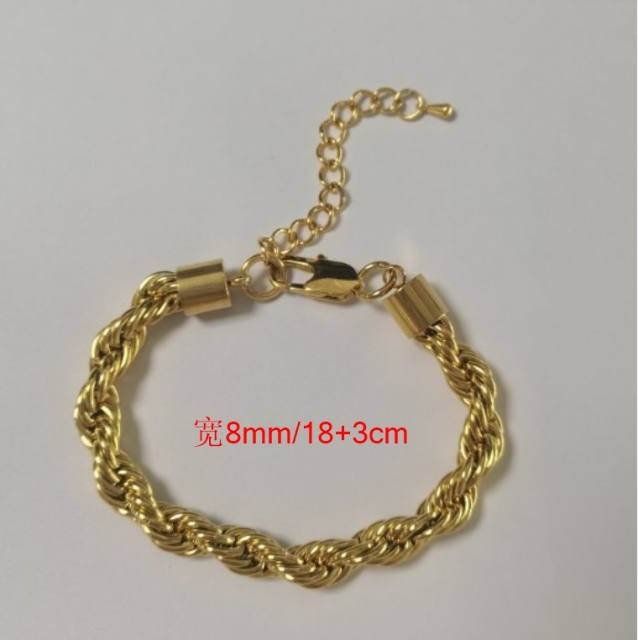 18K rope chain stainless steel bracelet