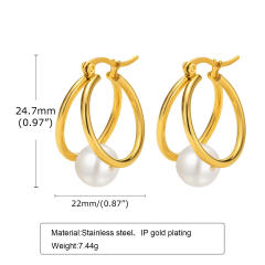 Imitation baroque pearl stainless steel earrings
