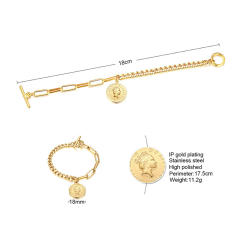 Chunky cuban link chain padlock heart stainless steel bracelet