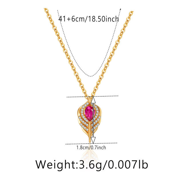 Baroque pearl diamond heart angel wing pendant gold plated copper necklace