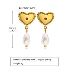 Imitation baroque pearl stainless steel earrings