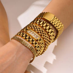 Chunky watch strap design stainless steel chain bracelet