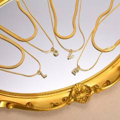 INS diamond initial letter herringbone chain stainless steel necklace