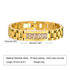 Chunky watch strap design stainless steel chain bracelet