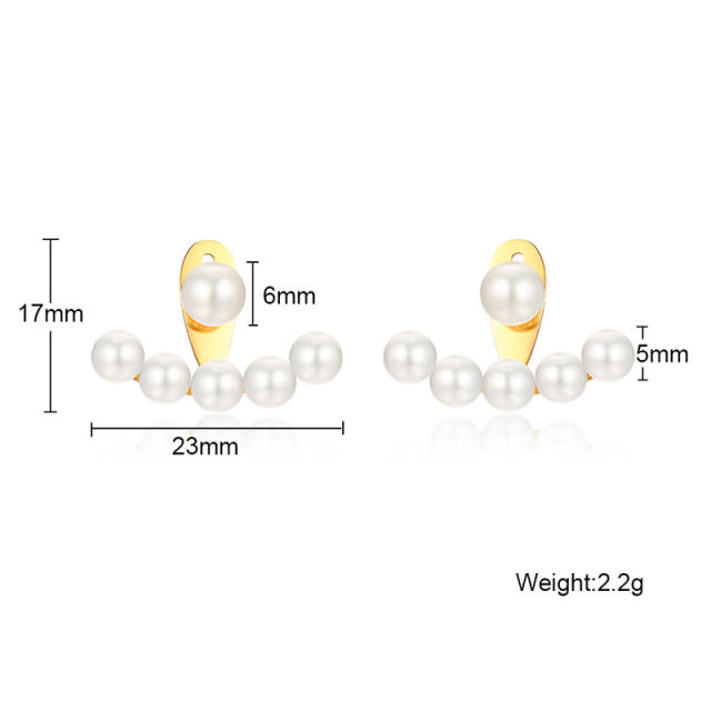 Imitation baroque pearl stainless steel earrings