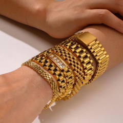 Chunky watch strap design stainless steel chain bracelet