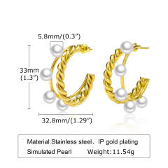 Imitation baroque pearl stainless steel earrings