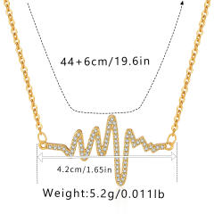 Baroque pearl diamond heart angel wing pendant gold plated copper necklace