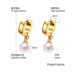 Imitation baroque pearl stainless steel earrings