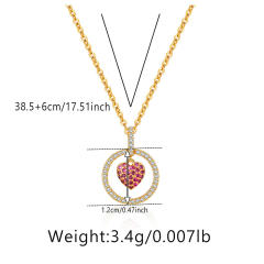 Baroque pearl diamond heart angel wing pendant gold plated copper necklace