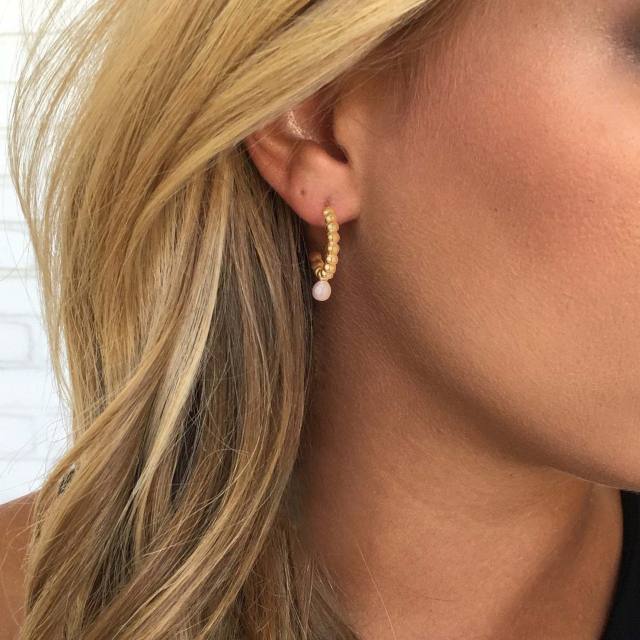 Imitation baroque pearl stainless steel earrings