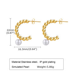 Imitation baroque pearl stainless steel earrings