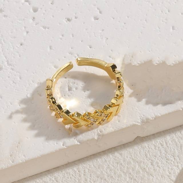 Hot sale horse eye cubic zircon pearl copper rings for women