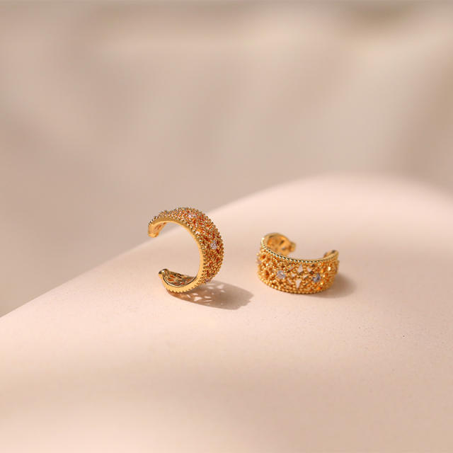 Luxury 18K gold plated copper ear cuff