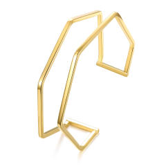 Concise knot cross geometric stainless steel cuff bangle