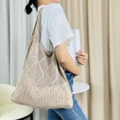 Korean fashion knitted corchet tote bag beach bag