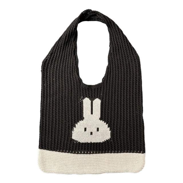 Cute rabbit pattern knitted corchet women tote bag