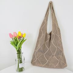 Korean fashion knitted corchet tote bag beach bag