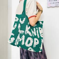 Korean fashion Letter pattern knitted tote bag