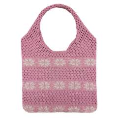 Christmas snowflake pattern knitted tote bag beach bag