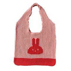 Cute rabbit pattern knitted corchet women tote bag