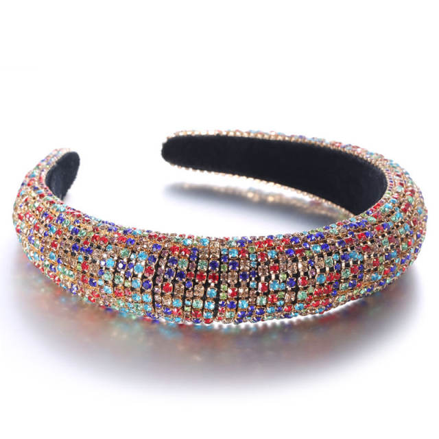 Baroque colorful diamond padded headband