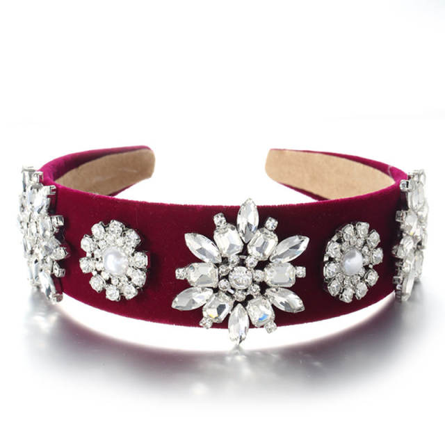 Baroque pearl rhinestone diamond vintage headband