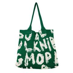 Korean fashion Letter pattern knitted tote bag