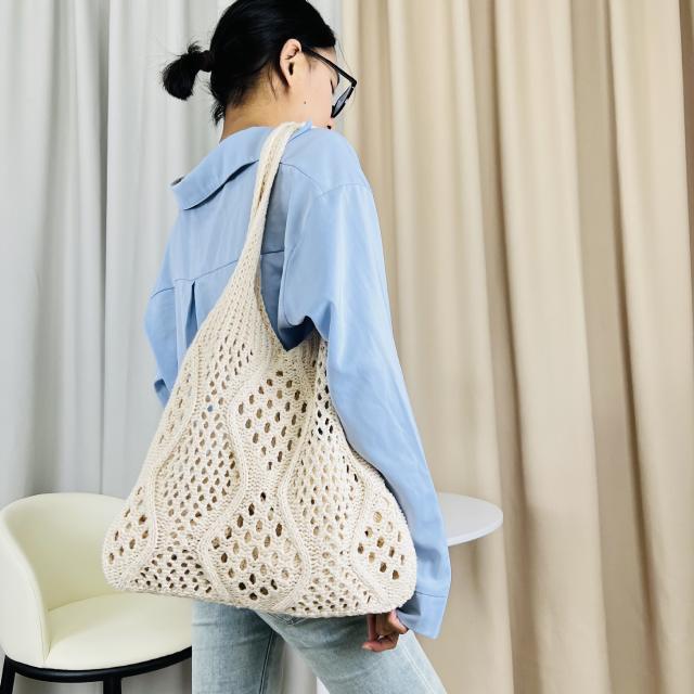 Korean fashion hollow knitted corchet tote bag beach bag