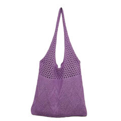 Plain color knitted corchet tote bag beach bag