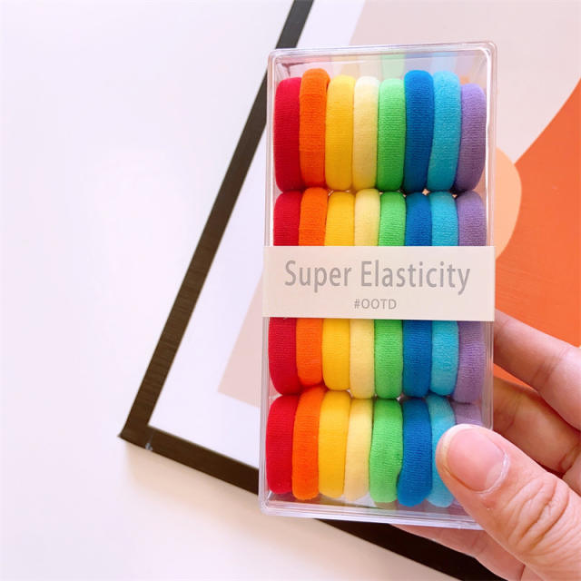 32pcs candy color rubber band hair ties set for kids