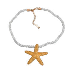 Summer chunky starfish pendant rope chain necklace