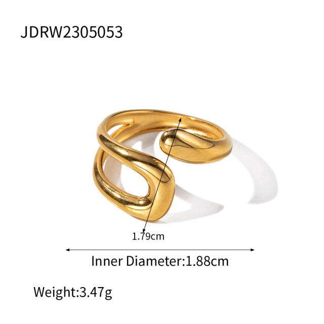 Chunky geometric design stainless steel rings