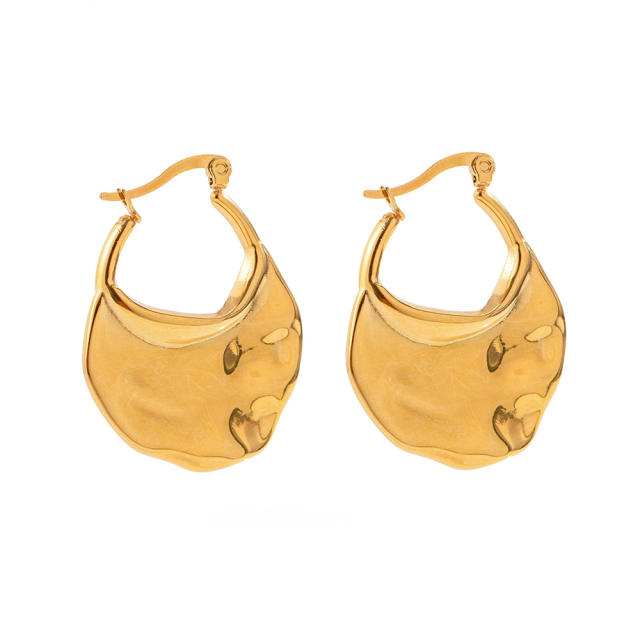 Chunky personality gold oclor stainless steel earrings