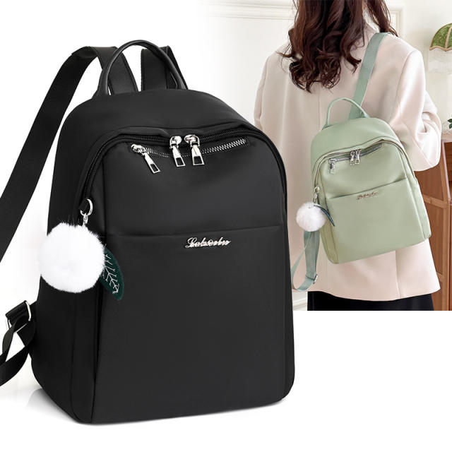 Plain color nylon backpack