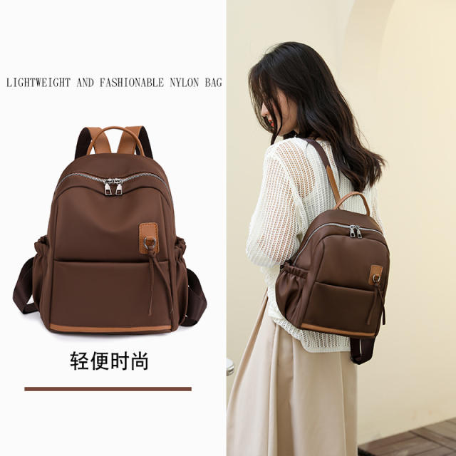 Fashionable plain color oxford backpack school bag